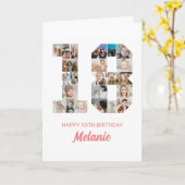 18e verjaardag nummer 18 Foto Collage gepersonalis Kaart (Gele Bloem)