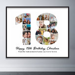 18e Verjaardag Nummer 18 Fotocollage Afbeelding Poster<br><div class="desc">Mark achttien jaar van prachtige herinneringen en avonturen met deze boeiende 18e verjaardag Nummer Fotocollage. Deze aanpasbare sjabloon is de perfecte mix van creativiteit en sentiment, waardoor u een echt onvergetelijk cadeau kunt creëer voor de speciale dag van uw geliefde. Leg de essentie van tien ongelofelijke jaren vast in één...</div>