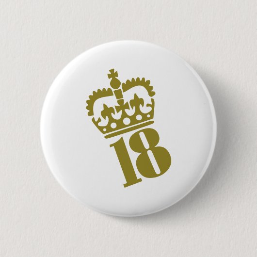 18e verjaardag - nummer - achttien ronde button 5,7 cm (Voorkant)