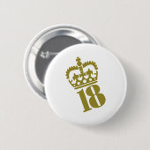 18e verjaardag - nummer - achttien ronde button 5,7 cm (Voorkant /achterkant)