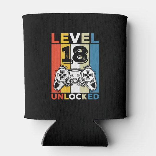 18e verjaardag onvergrendelde 18-gaming  blikjeskoeler (Achterkant)