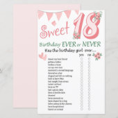 18e verjaardag ooit of nooit (Voorkant / Achterkant)