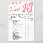 18e verjaardag ooit of nooit (Voorkant)