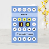 18e verjaardag op maat gesneden add name computing kaart (Gele Bloem)