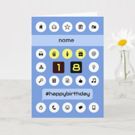 18e verjaardag op maat gesneden add name computing kaart