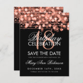 18e verjaardag Opslagdatum partij Roos goud Save The Date (Voorkant / Achterkant)