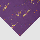 18e verjaardag paars goud hallo 18 typografie tissuepapier (Detail)