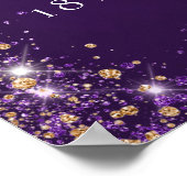 18e verjaardag paarse glitter schittert welkom poster (Hoek)