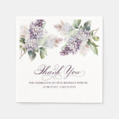 18e Verjaardag Paarse Lila Lente Bloem Cocktail Servet (Voorkant)