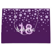 18e verjaardag paarse monogram naam diamanten groot cadeauzakje (Voorkant)