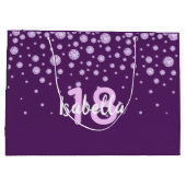 18e verjaardag paarse monogram naam diamanten groot cadeauzakje (Achterkant)