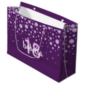 18e verjaardag paarse monogram naam diamanten groot cadeauzakje (Voorkant Gekanteld)