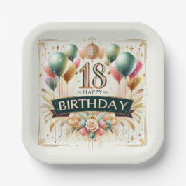 18e verjaardag papieren bordje