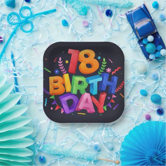 18e verjaardag papieren bordje (Feest)