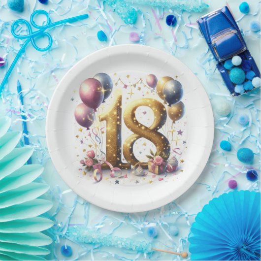 18e verjaardag papieren bordje (Feest)