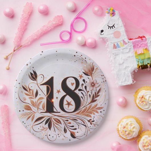 18e verjaardag papieren bordje (Feest)