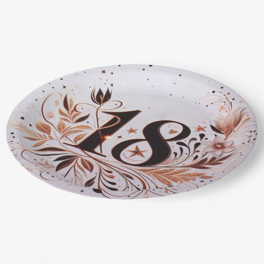 18e verjaardag papieren bordje (Gekanteld)