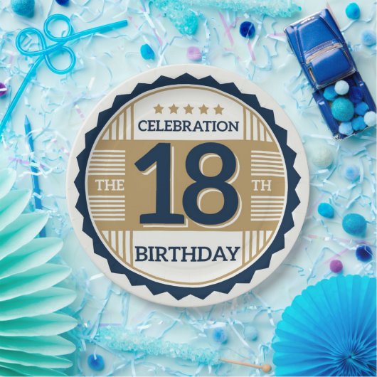 18e verjaardag papieren bordje (Feest)