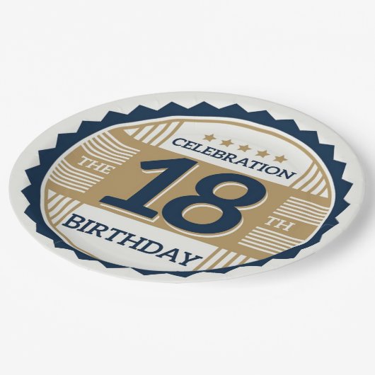 18e verjaardag papieren bordje (Gekanteld)