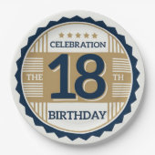 18e verjaardag papieren bordje (Voorkant)
