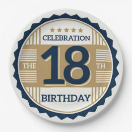 18e verjaardag papieren bordje