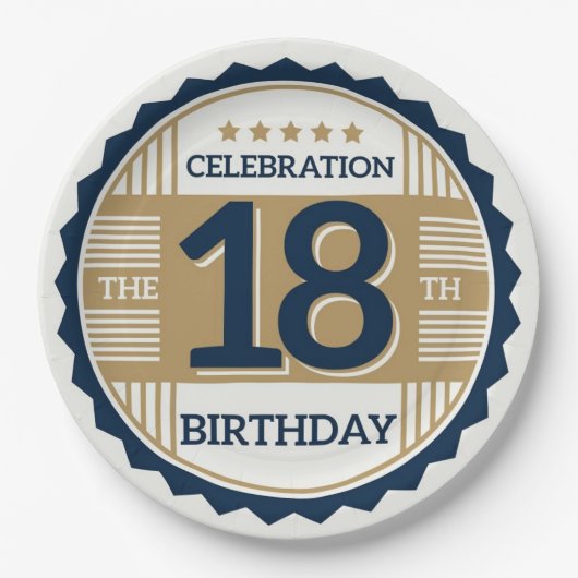 18e verjaardag papieren bordje (Voorkant)