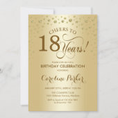 18e verjaardag Party uitnodiging - Goud (Voorkant)