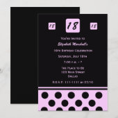 18e verjaardag Party uitnodiging Modern 18 in roze (Voorkant / Achterkant)