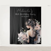 18e verjaardag Photo Booth Achtergrond Tapestry Wandkleed (Voorkant)