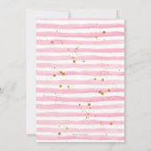 18e verjaardag Pink Stripe Party Uitnodiging (Achterkant)
