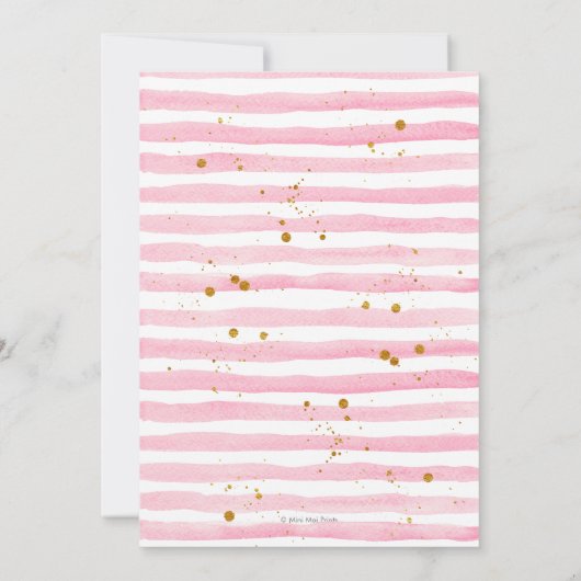 18e verjaardag Pink Stripe Party Uitnodiging (Achterkant)