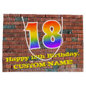 18e verjaardag: Plezier, op graffiti geïnspireerde Groot Cadeauzakje (Achterkant)