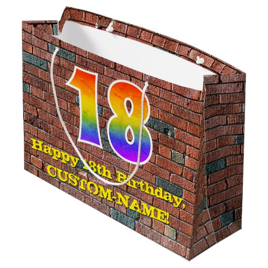 18e verjaardag: Plezier, op graffiti geïnspireerde Groot Cadeauzakje (Achterkant Gekanteld)