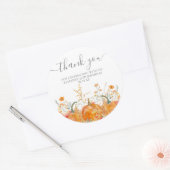18e verjaardag pompoen Wildflower Custom Dank u Ronde Sticker (Envelop)