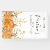 18e verjaardag pompoen Wildflower Verticale Outdoo Spandoek (Horizontaal)