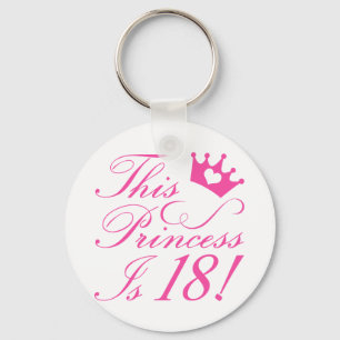 18e verjaardag prinses sleutelhanger