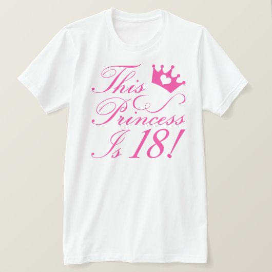 18e verjaardag prinses t-shirt (Design voorkant)