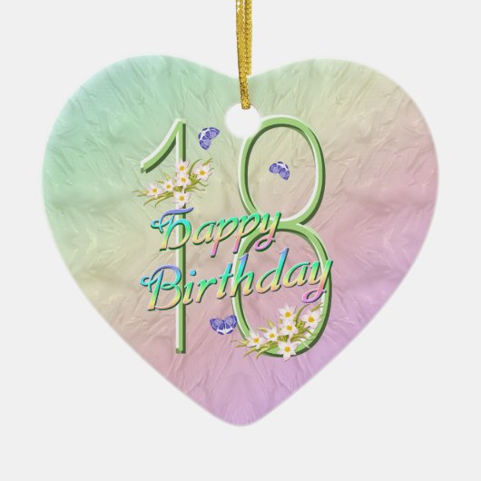 18e verjaardag Regenboogkeepaardse versiering Keramisch Ornament (Voorkant)