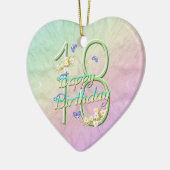 18e verjaardag Regenboogkeepaardse versiering Keramisch Ornament (Links)