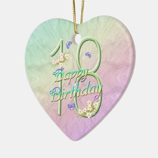 18e verjaardag Regenboogkeepaardse versiering Keramisch Ornament (Links)