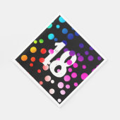 18e verjaardag RegenboogStippen op zwart Servet (Hoek)