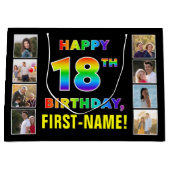 18e verjaardag: Regenboogtekst, aangepaste foto's  Groot Cadeauzakje