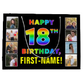 18e verjaardag: Regenboogtekst, aangepaste foto's  Groot Cadeauzakje