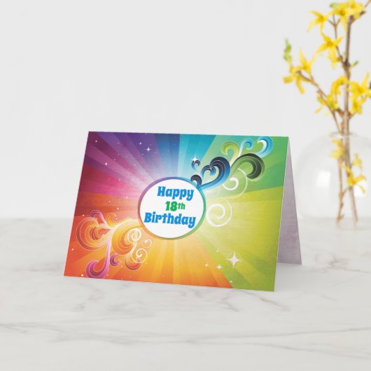 18e verjaardag Religieuze Kaart Regenboog Zegening (Gele Bloem)