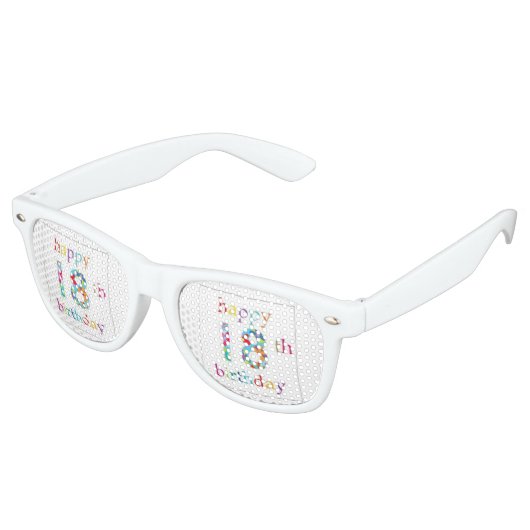 18e verjaardag retro zonnebril (Gekanteld)