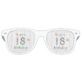 18e verjaardag retro zonnebril (Voorkant)