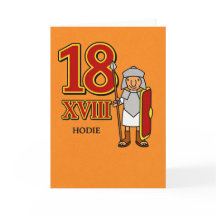 18e verjaardag – Romeins cijfer XVIII Oud-Romeins