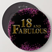 18e verjaardag ronde button 6,0 cm (Voorkant /achterkant)