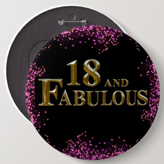 18e verjaardag ronde button 6,0 cm (Voorkant /achterkant)