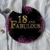 18e verjaardag ronde button 6,0 cm (In situ)